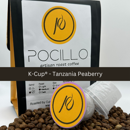 Pocillo Artisan Roast Tanzania Peaberry Coffee K-Cups - 10 pack