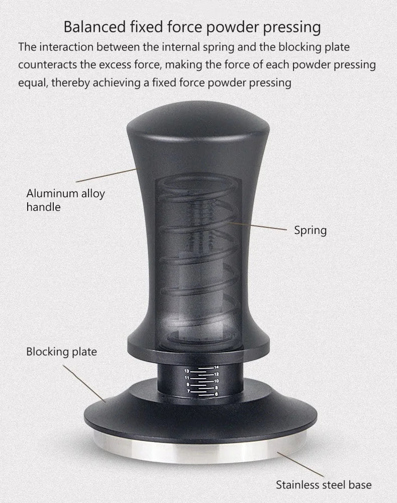 Spring-Balanced Fixed Force Coffee Tamper