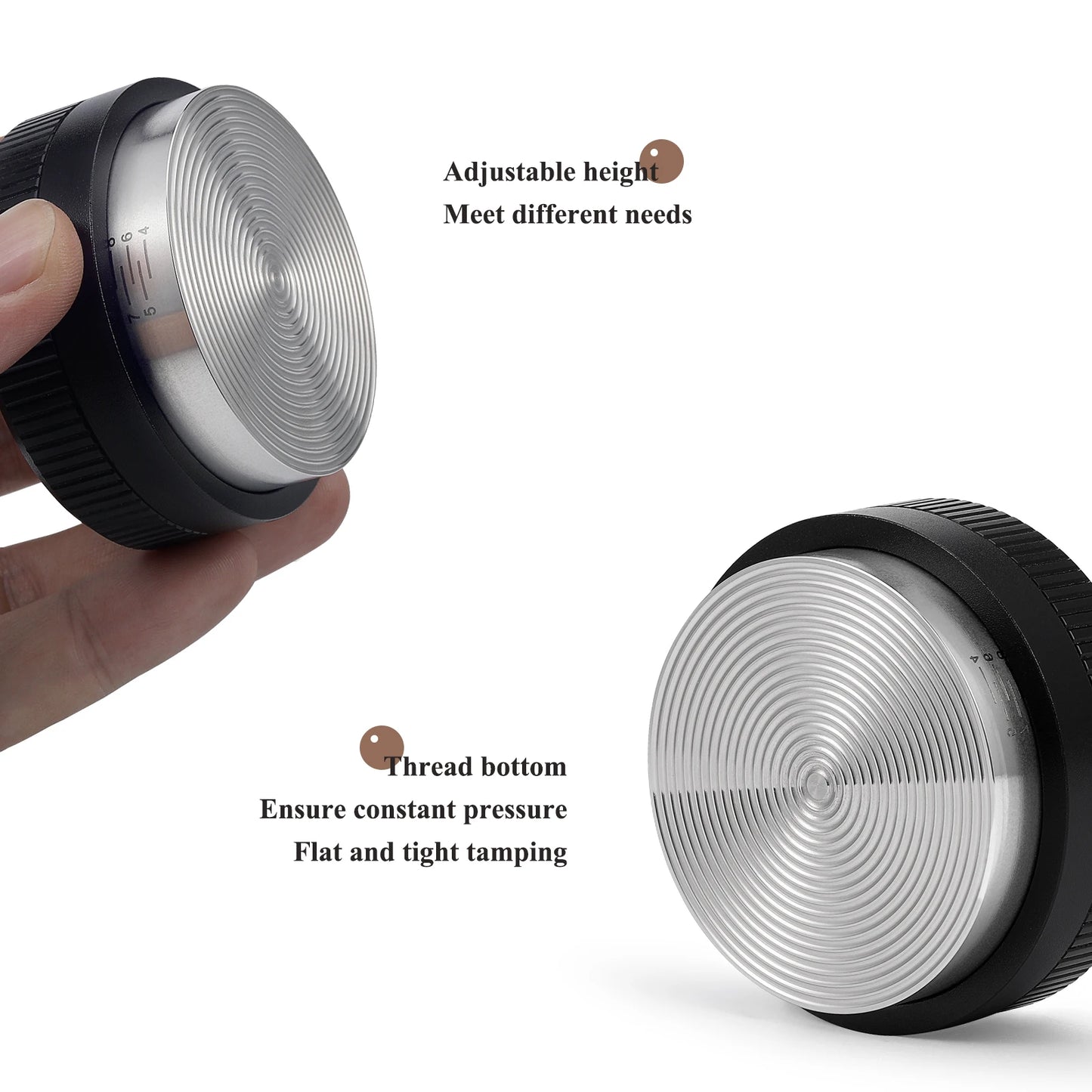 MHW-3BOMBER Distributor Stainless Steel Base Espresso Tamper - POCILLO