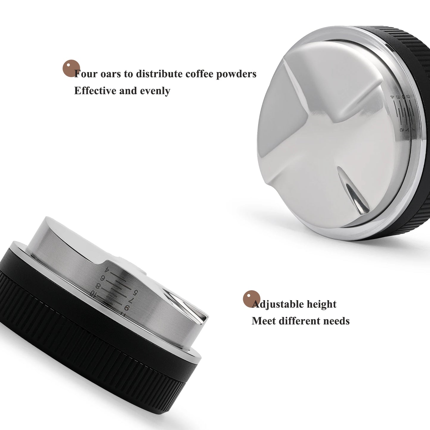 MHW-3BOMBER Distributor Stainless Steel Base Espresso Tamper - POCILLO