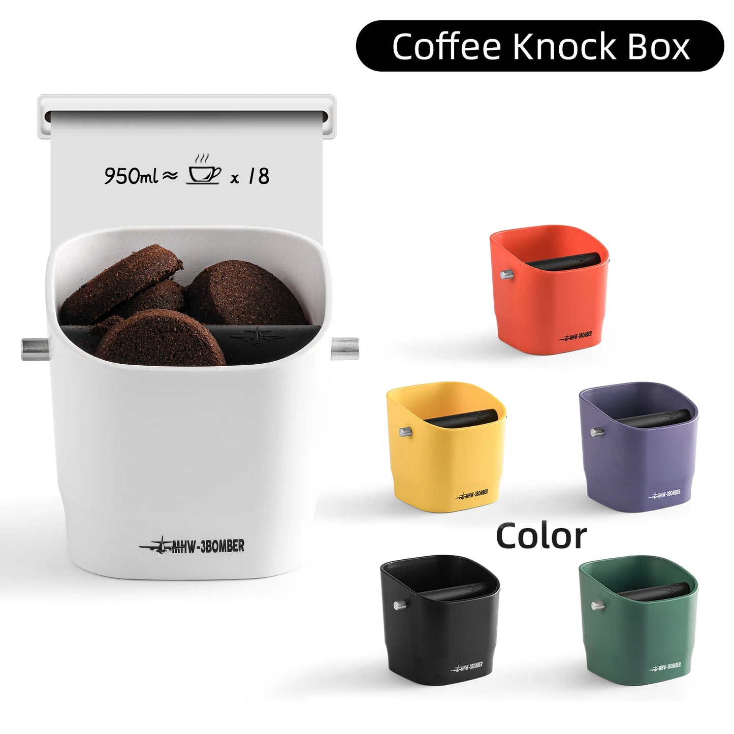 MHW-3BOMBER Square Coffee Grounds Knock Box Removable Knock Bar - POCILLO