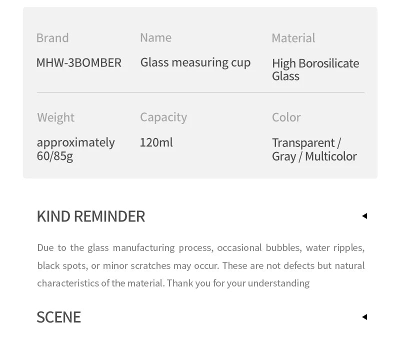 MHW-3BOMBER 120ml Glass Espresso Measuring Cup - POCILLO
