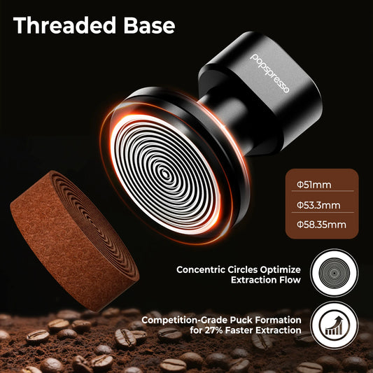 Popspresso Espresso Tamper 3 Spring Loaded Espresso Tamper 15lb/30lb Interchangeable Springs for 51/54/58mm Portafilter - POCILLO