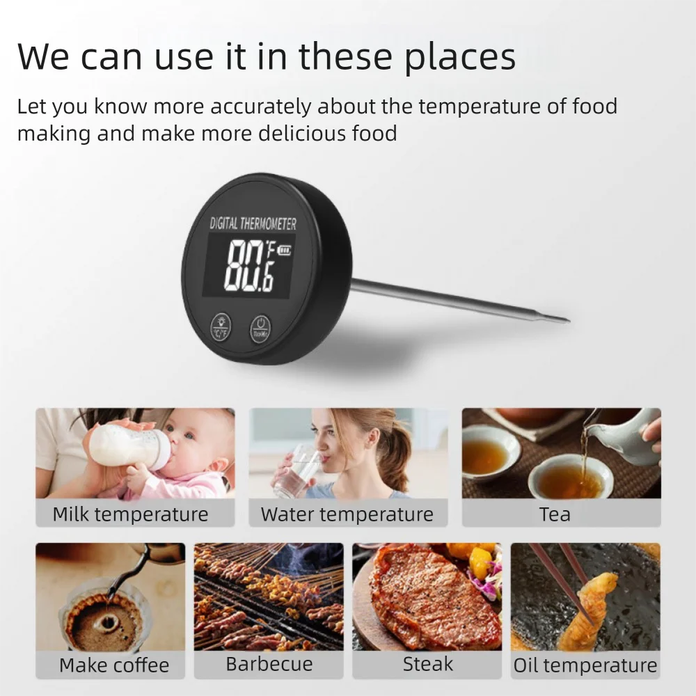 Pocillo Digital Coffee Thermometer with Clip 14°F to 212°F Touch Screen