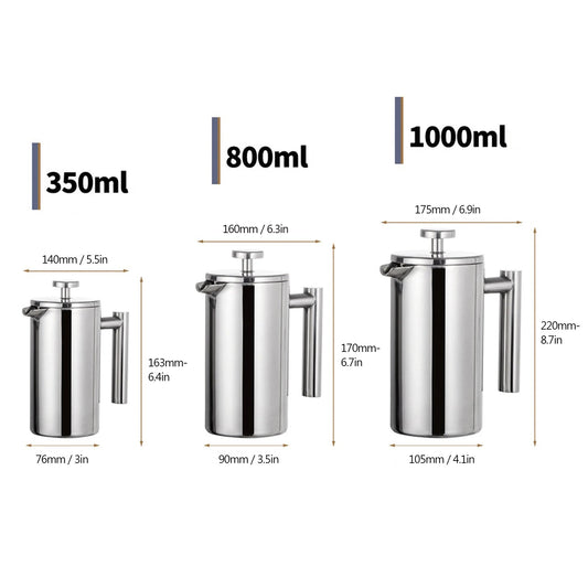 Double-Wall Stainless Steel French Press - POCILLO