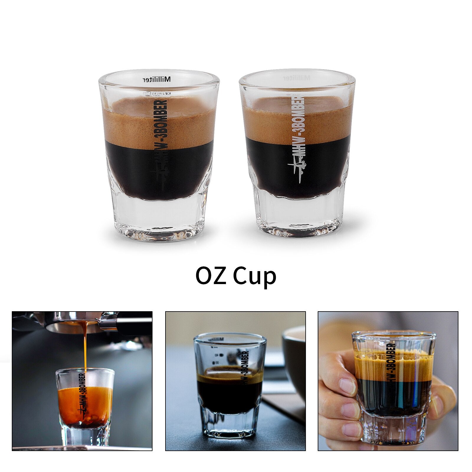 Espresso Shot Glasses Measuring Cup Liquid Heavy Glass For