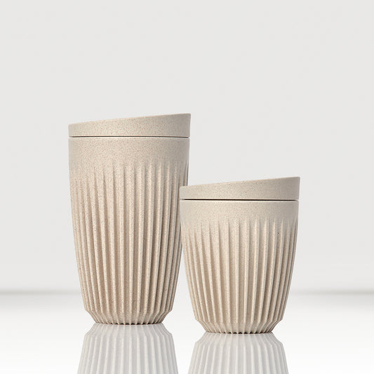 HuskeeCup Reusable and Sustainable Cup & Lid - 2 sizes natural