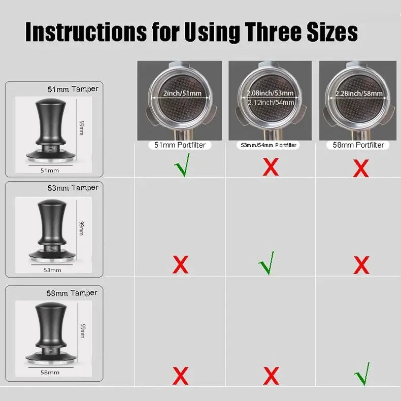 Spring-Balanced Fixed Force Coffee Tamper