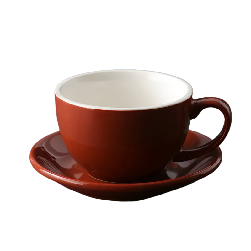 Latte Cups Ceramic Coffee Cup and Saucer Set 11oz