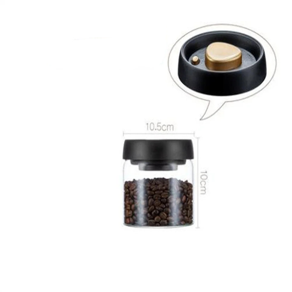 1pc Coffee Beans Vacuum Sealed Tank Household Glass Food Storage Tank For Moisture-proof Air Extraction Tea Storage TanK - POCILLO