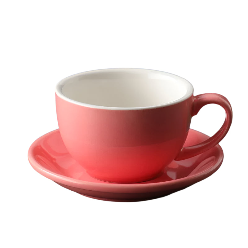 Latte Cups Ceramic Coffee Cup and Saucer Set 11oz