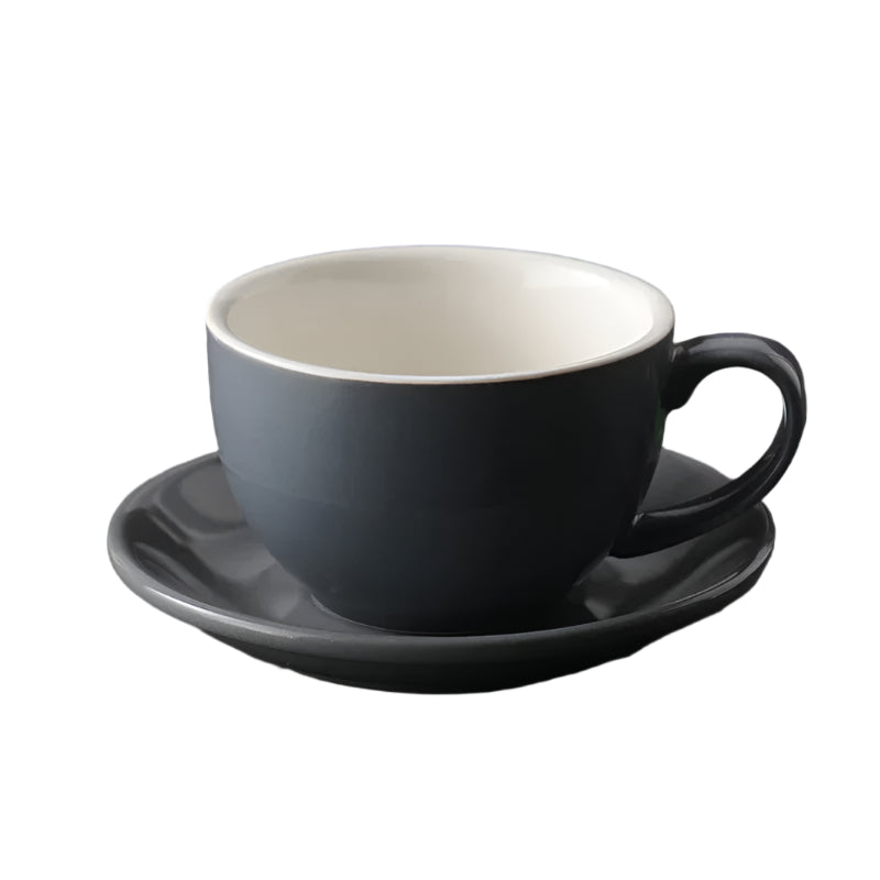 Latte Cups Ceramic Coffee Cup and Saucer Set 11oz