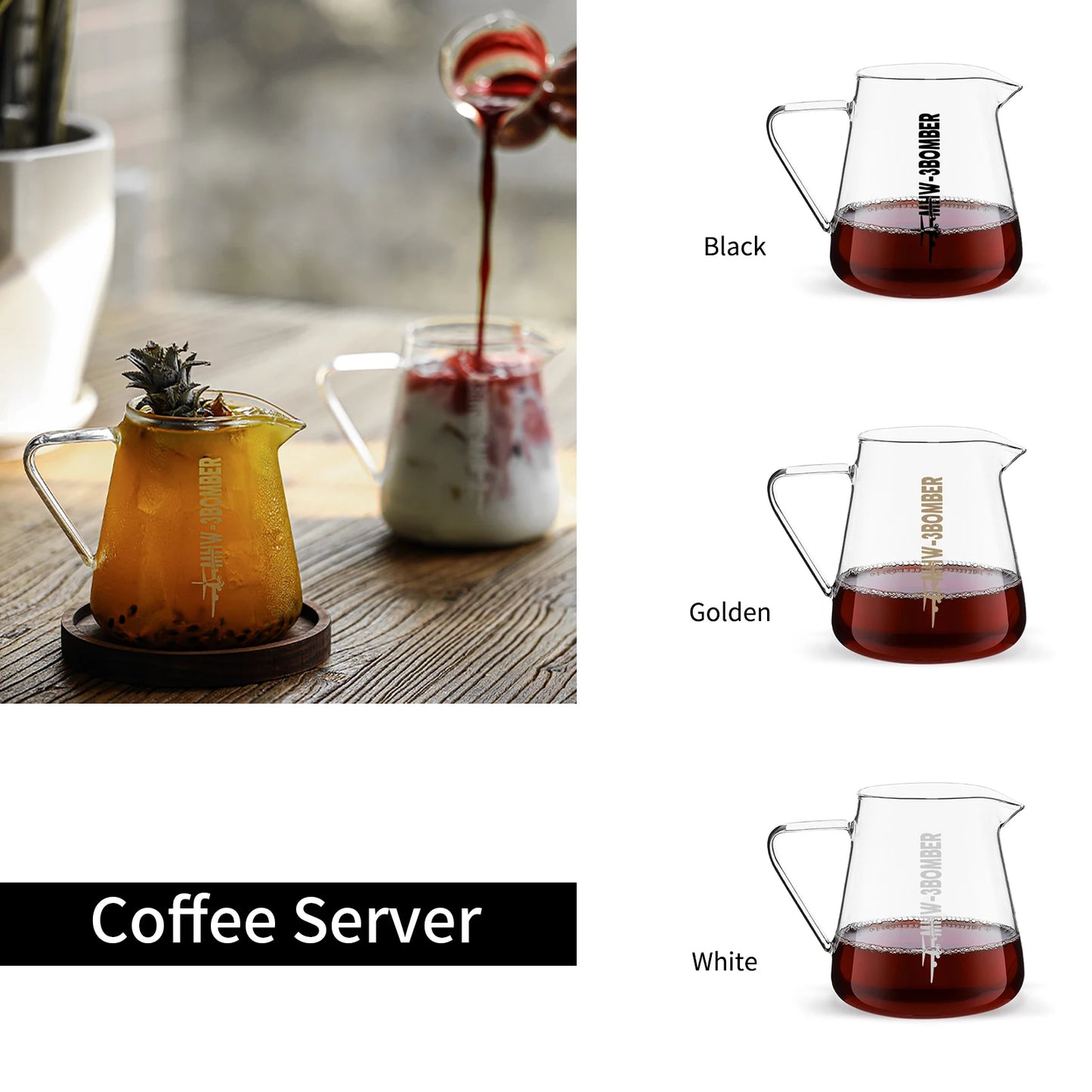 MHW-3BOMBER 500ml Coffee Server Glass Coffee Pot - POCILLO