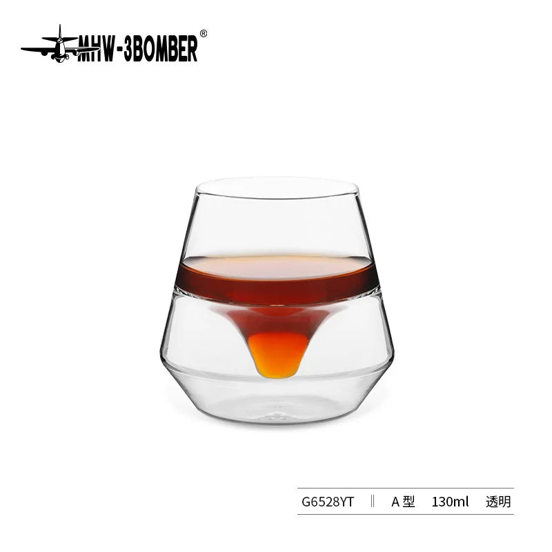 MHW-3BOMBER DW Double Layer Glass Coffee Mug Hand Brewed Tasting and Smelling Mug Espresso Mugs - POCILLO