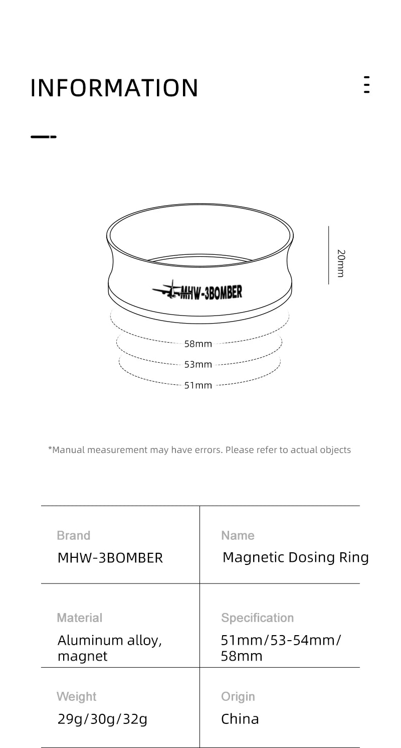 MHW-3BOMBER Magnetic Coffee Dosing Ring - POCILLO