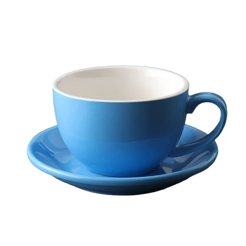 Latte Cups Ceramic Coffee Cup and Saucer Set 11oz