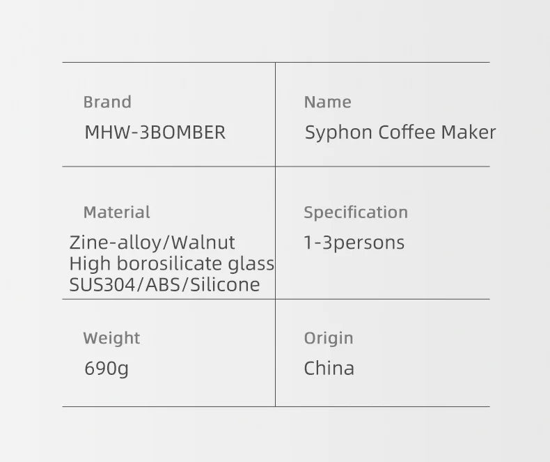 MHW-3BOMBER Coffee Siphon Pot Set