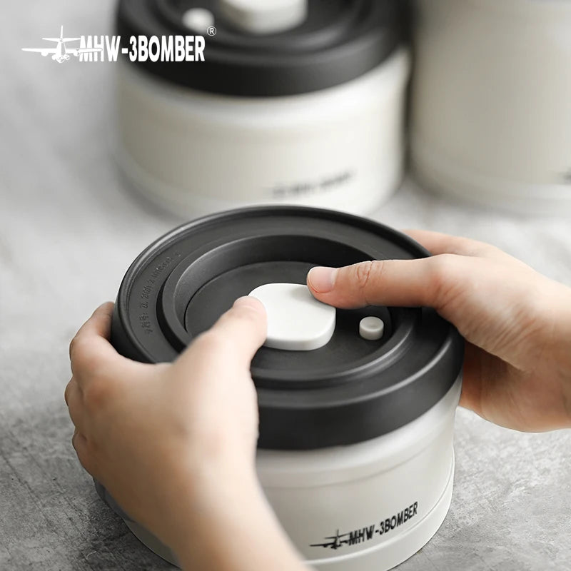 MHW-3BOMBER Coffee Manual Vacuum Storage Canister Airtight