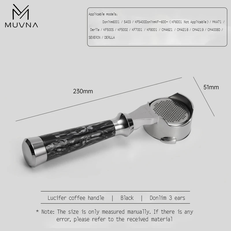 MUVNA Lucifer Series Espresso Bottomless Portafilter - POCILLO