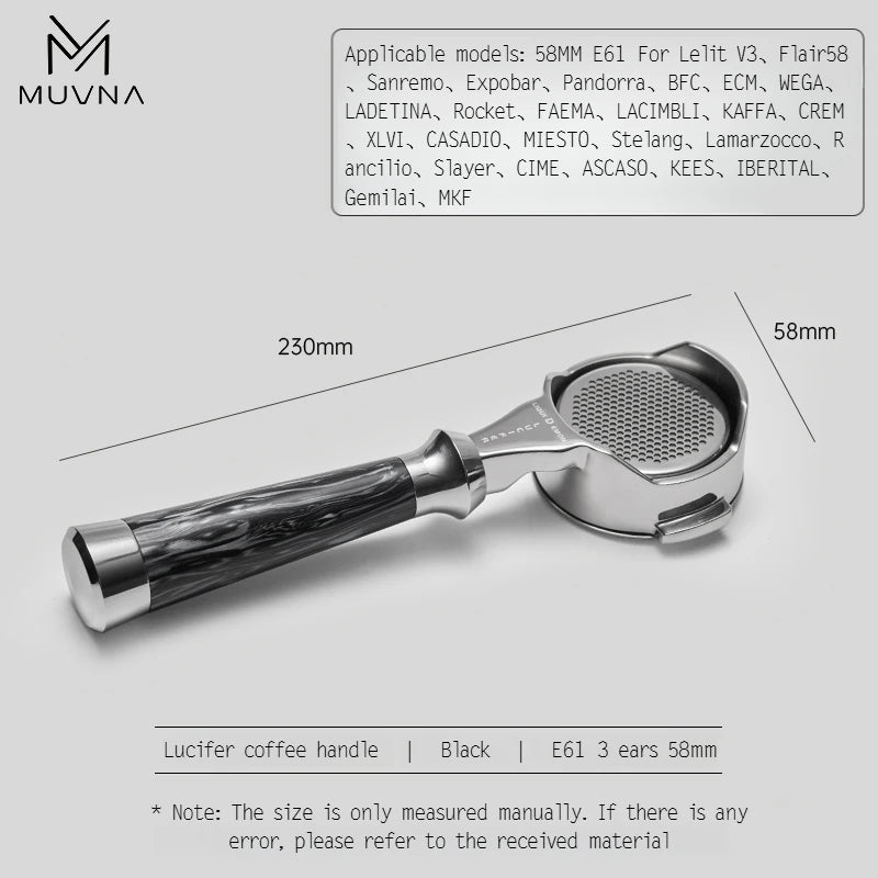 MUVNA Lucifer Series Espresso Bottomless Portafilter - POCILLO